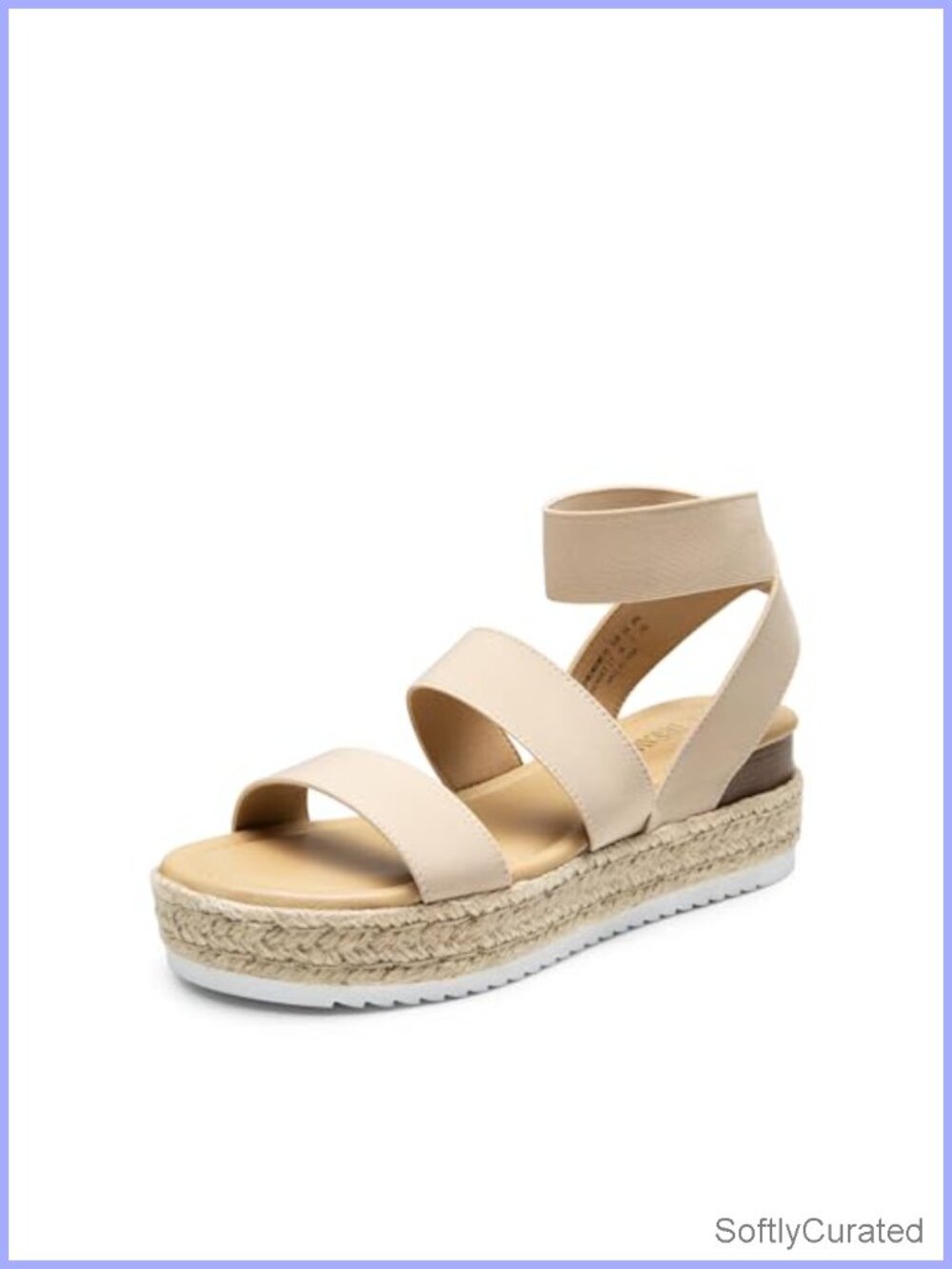 Strappy Espadrille Platform Wedge Sandals Vegan Leather Insole
